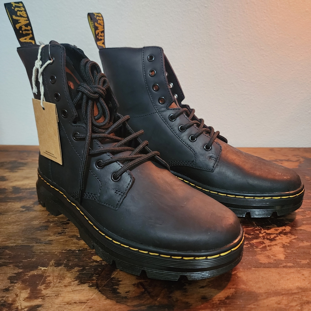 Dr. Martens Black Leather Combat Boots